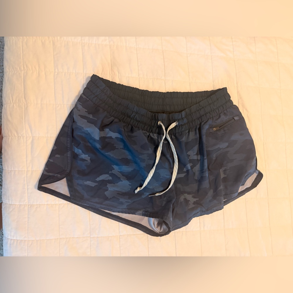 Vuori Blue Clementine Camo Athletic Shorts